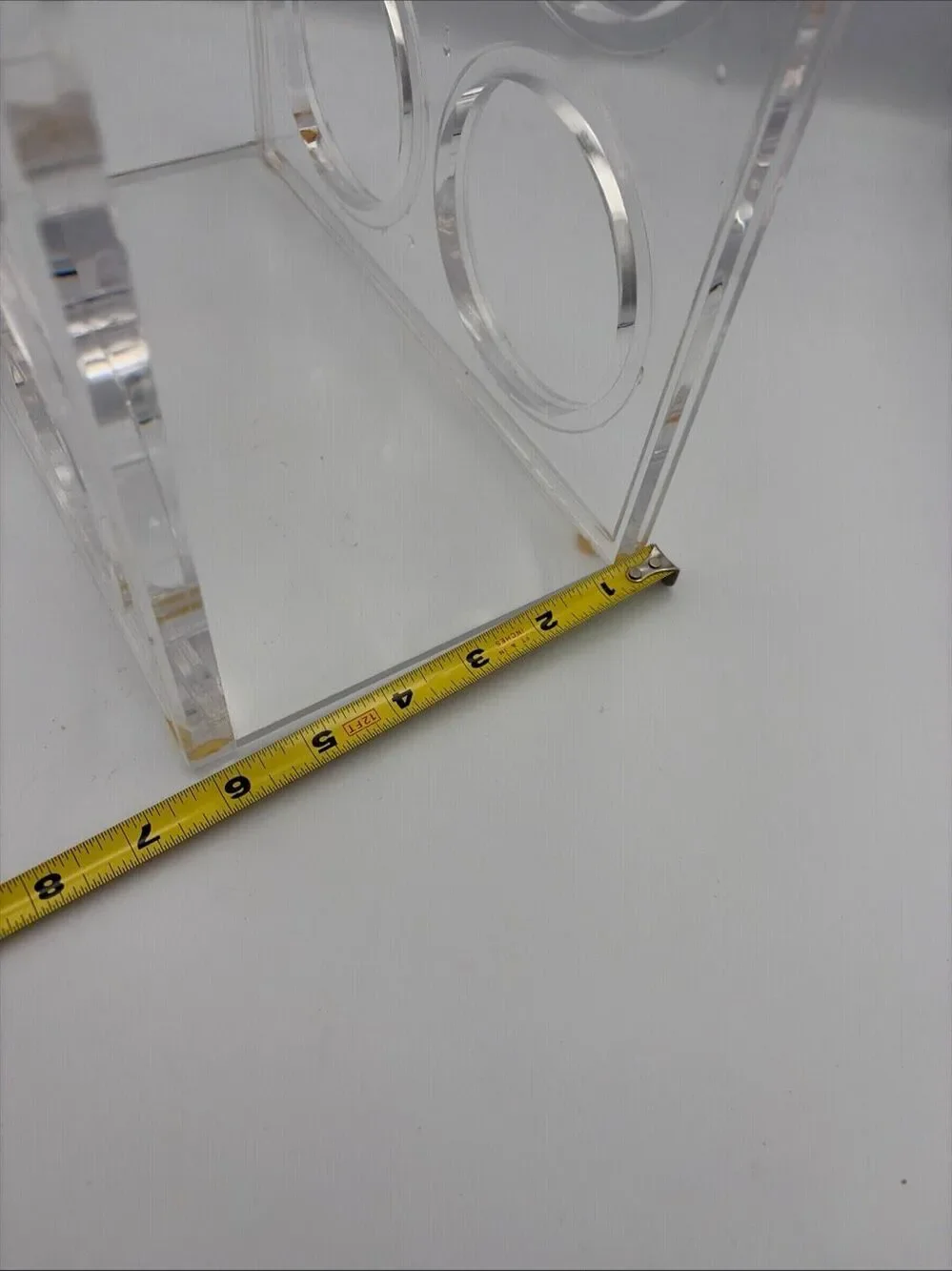 Lucite Clear Acrylic 4 Bottle Wine Rack Holder Mid Century Modern